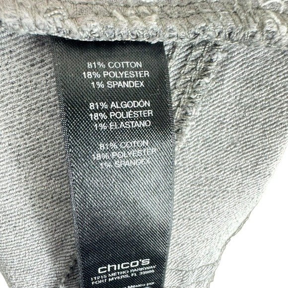 Chico's So Lifting So Slimming Gray Mid Rise Straight Leg Jeans Cotton Blend 8 - Picture 5 of 6